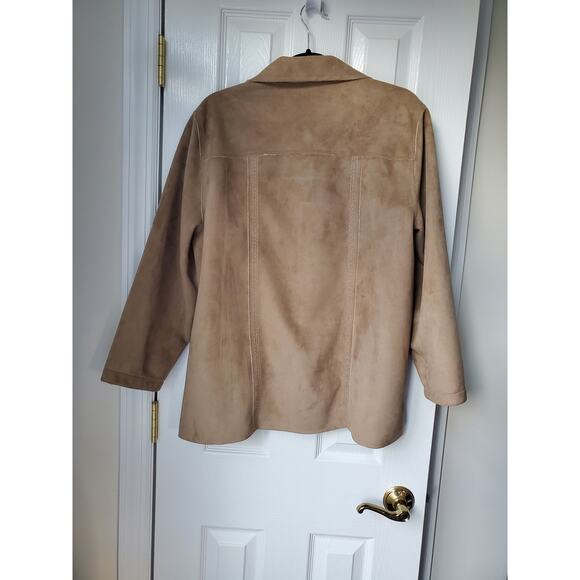 Alfred Dunner Jacket Size 14 Faux Suede Western Sherpa Sequin Boho Bohemian - Picture 7 of 11